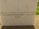 R.A. NUNN,
died 10 Jan 1950 aged 30? years;
husband of Mona,
father of Robert & James;
Lawnton cemetery, Pine Rivers Shire
