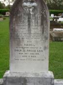 Eric Edwin,
son of C.J. & Isabella WRIGHT,
died 3 Dec 1911 aged 1 year 5 months;
William Colin WRIGHT,
died 24 Aug 1922 aged 15 years;
Colin James WRIGHT,
died 8 Nov 1950 aged 75 years;
Isabella WRIGHT,
died 30 Sept 1968 aged 88 years 9 months;
Annie LEIS,
wife mother,
died 22 april 1961 aged 73 years;
Owen LEIS,
father,
died 5 July 1976 aged 91 years;
Amelia,
wife of Owen LEIS,
died 8 July 1911 aged 23 years;
Isabel,
infant daughter of Owen & Amelia LEIS,
died 30 June 1911 aged 8 days;
Lawnton cemetery, Pine Rivers Shire
