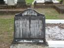 Louisa Christina FINK,
died 23 May 1916 aged 52 years;
Frederick FINK,
died 28 Sept 1924 aged 83 years;
Lawnton cemetery, Pine Rivers Shire