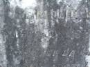 Emilie W. CLAY
died 18 Jan 1933 aged 58 years;
Ina,
daughter,
died March 1930 aged 23 years;
Lawnton cemetery, Pine Rivers Shire