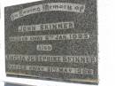 John SKINNER,
died 6 Jan 1925;
Amelia Josephine SKINNER,
died 31 May 1966;
Lawnton cemetery, Pine Rivers Shire