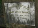 Melba Joyce BENEKE,
died 12 Nov 1920 aged 15 months;
Lawnton cemetery, Pine Rivers Shire