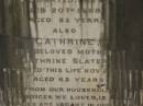 Archibald HAMILTON,
died 20 Feb 1889 aged 82 years;
Cathrine,
mother of Cathrine SLATER,
died 22 Nov 1888 aged 62 years;
Lawnton cemetery, Pine Rivers Shire