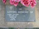 Albert KANTERS,
died 26 Feb 1990 aged 71 years;
Lawnton cemetery, Pine Rivers Shire