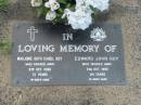 Marjorie Ruth Isabel GOY,
died 6 Oct 1988 aged 72 years;
Edward John GOY,
died 21 Oct 1992 aged 84 years;
Lawnton cemetery, Pine Rivers Shire