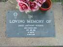Jared Anthony ROGERS,
died 31 Jan 1991 at birth;
Lawnton cemetery, Pine Rivers Shire