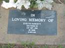 Evelyn HURKETT,
died 13 Sept 1990 aged 86 years;
Lawnton cemetery, Pine Rivers Shire