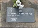 Jeanie Taylor NUNN,
died 9 March 1991 aged 70 years;
Lawnton cemetery, Pine Rivers Shire