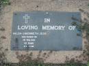 Valda Gwenneth JESS,
died 1 Feb 1983 aged 50 years;
Lawnton cemetery, Pine Rivers Shire
