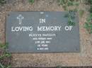 Mervyn MARQUIS,
died 23 Jan 1983 aged 58 years;
Lawnton cemetery, Pine Rivers Shire