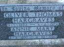 Olga,
died 17 April 1923 aged 5 years;
Cyril,
died 1 Sept 1925 aged 3 months;
Evan,
died 7 Sept 1925 aged 3 months;
children of Oliver T. & Annie HARDGRAVES;
Oliver Thomas HARDGRAVES,
9-1-1894 - 6-4-1974;
Annie Mary HARDGRAVES,
2-3-1897 - 4-10-1980;
Lower Coomera cemetery, Gold Coast