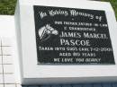 
James Marcel PASCOE
7 Dec 2001, aged 80
Lowood General Cemetery

