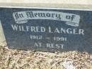 
Wilfred LANGER
1912 - 1991
Lowood General Cemetery

