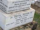 Sarah Jane, wife of P.A. LOGAN, mother,
died 20 May 1918 aged 43 years;
Peter A. LOGAN,
died 19 April 1942 aged 67 years;
Grace LOGAN, mother,
died 24 July 1966 aged 83 years;
Ma Ma Creek Anglican Cemetery, Gatton shire