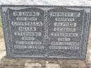 parents;
Crystalla Helen STEPHENS,
died 11 Dec 1931 aged 61 years;
Alfred George STEPHENS,
died 29 Dec 1929 aged 57 years;
Ma Ma Creek Anglican Cemetery, Gatton shire
