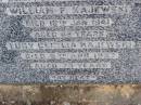 William F. KAJEWSKI, husband father,
died 18 Jan 1941 aged 68 years;
Lucy Cecilia KAJEWSKI,
died 8 Apr 1957 aged 70 years;
Betty KAJEWSKI, daughter sister,
died 2 Nov 1953 aged 21 years;
Ma Ma Creek Anglican Cemetery, Gatton shire
