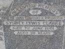 Sydney Lewis CLARKE, husband dad,
died 7 June 1944 aged 38 years;
Ma Ma Creek Anglican Cemetery, Gatton shire