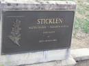 Walter Francis STICKLEN;
Elizabeth McNicol STICKLEN;
parents of David, Alexena & Alban;
Ma Ma Creek Anglican Cemetery, Gatton shire