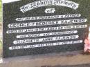 George Frederick KAJEWSKI, husband father,
died 1 Jan 1978 aged 59 years 5 months;
Elizabeth Annie KAJEWSKI, mother grandmother,
died 28 July 1991 aged 72 years 7 months;
Ma Ma Creek Anglican Cemetery, Gatton shire
