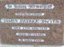 James Patrick DWYER, father,
died 23 Aug 1975 aged 67 years;
Ma Ma Creek Anglican Cemetery, Gatton shire