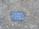 E.N. KACHEL, male,
died 16-5-1961 aged 24 years;
Ma Ma Creek Anglican Cemetery, Gatton shire