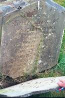 
Isabella BROWN
d: Darnick 29 Jan 1878? aged 49

husband
Robert LOCKIE
d: 14 March?? 1890 aged 6?

also ??

Melrose cemetery, Roxburgshire, Scotland

