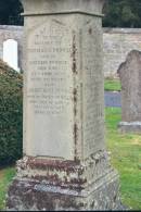 
Thomas S PRINGLE
d: 27 Jun 1899 aged 32
son of Andrew PRINGLE

Janet Hall YOUNG
d: Hawick 14 Nov 1943 aged 71
wife of James PRINGLE

Thomas 
d: Feb 1835? aged 7

Marian ??LIS
d: 12 Jan ?5 aged 71?

John PRINGLE
d? ?1842? aged 31?

and ??

Melrose cemetery, Roxburgshire, Scotland

