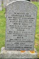 
Isabella HALL
d: Willowbank Melrose 10 Feb 1925

husband
Hugh HALL
d: 4 Sep 1915

daughter
Helen (HALL)
d 9 Apr 1923
both interred Crieff

son
Hugh (HALL)
d: 1 May 1941

last surviving daughter
Jane HALL
d: 30 Oct 1972 aged 96

Elizabeth MURRAY
d: 6 Feb 1930

Melrose cemetery, Roxburgshire, Scotland

