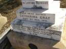 Catharina GRAF,
mother,
died 27 Dec 1931 aged 67 years;
Meringandan cemetery, Rosalie Shire