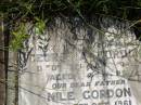 Georgina GORDON, wife mother,
died 23 Sept 1948 aged 84 years;
Nile GORDON, father,
died 11 Oct 1961 aged 76 years;
Milbong General Cemetery, Boonah Shire