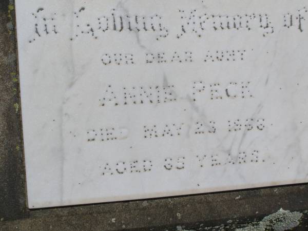 Annie PECK, aunt,  | died 23 May 1953? aged 35? years;  | Milbong St Luke's Lutheran cemetery, Boonah Shire  | 