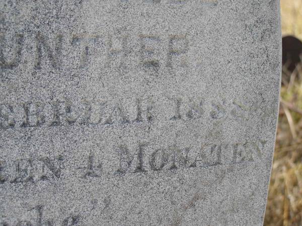Emelie Amalie Mathilde BADKE, nee GUNTHER,  | wife mother,  | died 8 Feb 1888 aged 39 years 4 months;  | August Ferdinand BADKE,  | husband father,  | died 27 Jan 1928 aged 81 years;  | Milbong St Luke's Lutheran cemetery, Boonah Shire  | 