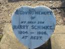 
Harry SCHIMKE
B: 1904 D: 1906
MindenCoolana - St Johns Lutheran 
