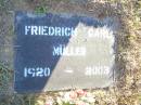 Friedrich Carl MULLER,
1920 - 2003;
St Johns Evangelical Lutheran Church, Minden, Esk Shire