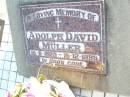 Adolph David MULLER,
15-6-1920 - 19-12-1995;
St Johns Evangelical Lutheran Church, Minden, Esk Shire