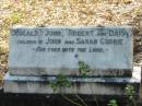 Dougald, John, Robert and Daisy
children of John and Sarah CURRIE
Moggill Historic cemetery (Brisbane)