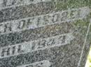 Mona I. DAVIS,
mother of Isobel,
died 18 April 1943 aged 20 years;
Moore-Linville general cemetery, Esk Shire