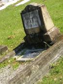 Valentine WEBB,
died 16 Sept 1940 aged 43 years;
Doris WEBB,
26 Mar 1903 - 26 June 1998,
wife of Val;
Moore-Linville general cemetery, Esk Shire