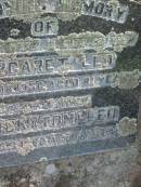 Margaret LEO,
wife mother,
died 18 April 1956 aged 81 years;
Patrick (Tom) LEO,
father,
died 31 Aug 1962 aged 83? years;
Moore-Linville general cemetery, Esk Shire