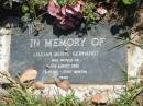 Lillian Beryl GERHARDT,
died 17 Aug 1993 aged 75 years 8 months;
Moore-Linville general cemetery, Esk Shire