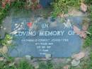 Archibald Ernest JOHNSTONE,
died 15 Aug 1987 aged 77 years;
Moore-Linville general cemetery, Esk Shire