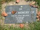 Edeline (Edna) WALDRON,
died 27 June 1986 aged 68 years;
Moore-Linville general cemetery, Esk Shire