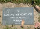 John Clent WALDRON,
died 28 Jan 1993 aged 84 years;
Moore-Linville general cemetery, Esk Shire