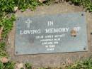Colin James WHYATT,
accidentally killed 23 April 1976 aged 43 years;
Moore-Linville general cemetery, Esk Shire