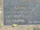 Robert Joseph WILLIAMS,
died 13 March 1971 aged 76 years;
Rose Ethel WILLIAMS,
died 2 Sept 1964 aged 50 years;
parents of Shirley & Don,
grandparents of Jason;
Moore-Linville general cemetery, Esk Shire