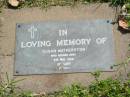 Susan WATHERSTON,
died 9 May 1959 aged 87 years;
Moore-Linville general cemetery, Esk Shire