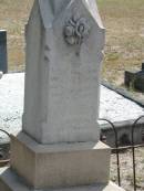 William STOKES
born May 20 1845
Died July 9 1905
aged 60 years
also
Sarah STOKES
D 10 Apr 1950
aged 84 yrs 6 months
research contact: Susan Travers shopsuey@optusnet.com.au
Mt Walker HistoricPublic Cemetery, Boonah Shire, Queensland