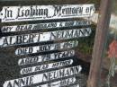 Albert NEUMANN
15 Jul 1962
aged 75 yrs
Annie NEUMANN
5 Aug 1983
aged 99 yrs 9 months
Mt Walker HistoricPublic Cemetery, Boonah Shire, Queensland