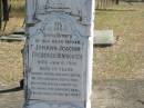 Johann Joachim Frederick HINRICHSEN
6 Jan 1916
aged 75 yrs
Olive Emily MULLER
11-12-1953 aged 56
Harold Herbert MULLER
13-6-1977 aged 79
Mt Walker HistoricPublic Cemetery, Boonah Shire, Queensland