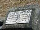 Lars LARSEN
6 Dec 1965
88 yrs
Alice Maud LARSEN
12 Aug 1974
aged 95
Mt Walker HistoricPublic Cemetery, Boonah Shire, Queensland
Mt Walker HistoricPublic Cemetery, Boonah Shire, Queensland
